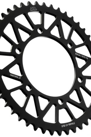 Authentiek JT SPROCKETS - REAR RACELITE ALU 47T BLACK, 520 - Sprockets - Geschikt voor Kawasaki en Yamaha